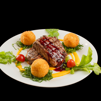 Highlanders-steak al vino